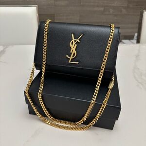 Authentic Yves Saint Laurent Kate Monogram Leather Shoulder Bag